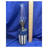 Vintage American Flag miniature Oil Lamp - Key is