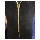 Goldette lariat slide necklace featuring an