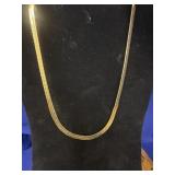 classic flat gold-tone herringbone chain necklace