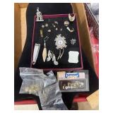 A lot of assorted craft earring pieces, nail