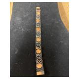 two-tone copper mesh bracelet featuring an