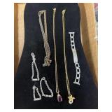 Assorted necklaces, bracelets, etc.