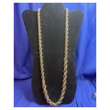 Signed gold -tone rope chain necklace