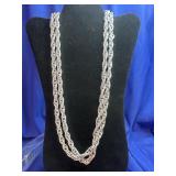 Colorful multi-strand silver-tone rope chain