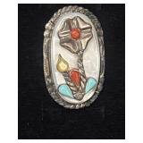 Native American Zuni likely but unmarked sterling