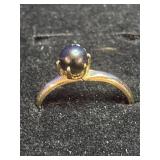 Black Pearl Ring, Size 6 1/2, approx.    Ring is