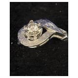 14K gold solitaire diamond ring featuring a round