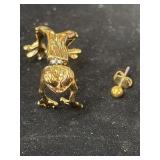 Frog and stud earrings