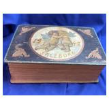 1945 hand-painted wooden trinket or storage box