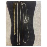 Three gold toe necklaces