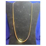classic gold-tone herringbone chain necklace with