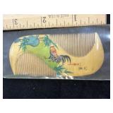hand-painted Chinesewooden pocket comb featuring