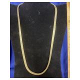 classic gold-tone herringbone chain necklace