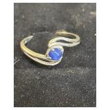 Tiara 10K Blue Sapphire Ring, -size 10 1/2