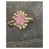 Sterling vintage-style ring featuring a central