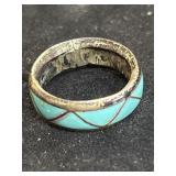 sterling silver band featuring a geometric