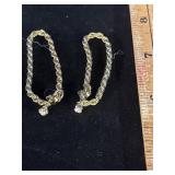 gold-tone rope chain drop or loop earrings