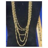 multi-layer gold-tone twist chain necklace