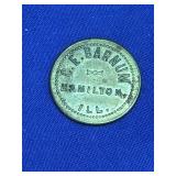 5-cent trade token from Hamilton, Illinois,