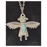 Southwestern-style silver-tone pendant necklace