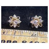 Two fashion earrings, studs with jackets