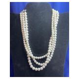 classic triple-strand graduated faux pearl