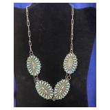 Native American turquoise cluster necklace