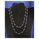 multi-strand iridescent dark gray or peacock