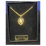 Vintage Van Doran Genuine Ruby and Opal Pendant