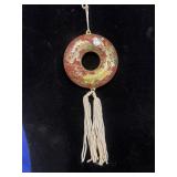 Chinese cloisonnï¿½ enamel donut pendant featuring