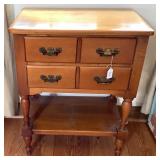Vintage Forest Solid Maple Side Table-22x15x27 In
