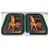 Pair of Metal Coca Cola Trays-1991
