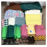 Large Amount of Cloth Linens/Napkin Rings/Etc