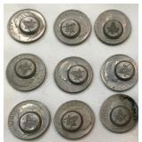 Masonic Freemason Symbol Stamped Dimes