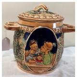 Vtg Ceramic Tobacco Humidor and Pipe Holder