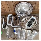 Silver Plate Flatware/Goblets/Serving Dishes'