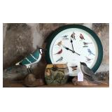 Wooden Bird Statues/Clock/Trinket Box