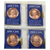 4 Bronze Richard Nixon Metallic Tribute Tokens
