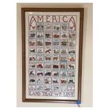 Beautiful 'Land That We Love' Cross Stich-18x27 In