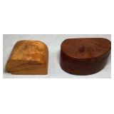 2 Very Nice Hand Crafted Wooden Trinket Boxes