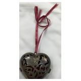 Vtg Lenox Kirt Steif Silver Plated Heart Ornament