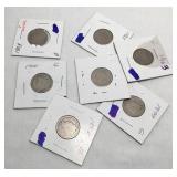 7 Pc Late 1800-Early 1900s 'V' Nickels