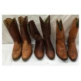 3 Pair Mens Size 9.5 Cowboy Boots