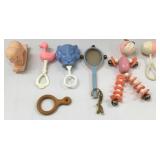 Lot of Vintage Baby Rattles