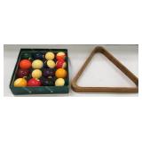 Aramith 2 1/4 Inch Pool Balls and Rack