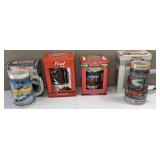 Various Budweiser Steins in Boxes