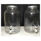 Pair of Glass Drink Dispensers