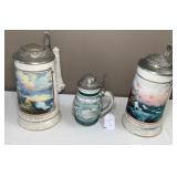 3 Pc Lighthouse/Whale Steins
