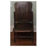 Vtg Wooden Folding Chair