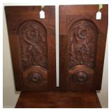 Pair of Beautifully Carved Wall Decor-12x24 Inches